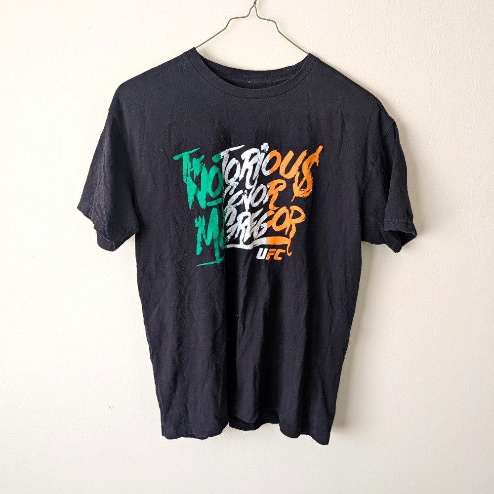 UFC Conor McGregor "The Notorious" Graphic T-Shirt Black Men's XL
